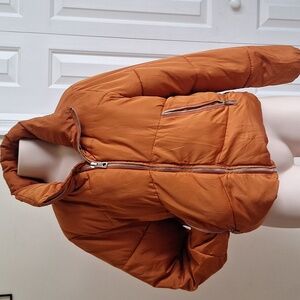 Deluc Women's Rust Orange Puffer Jacket Size Small